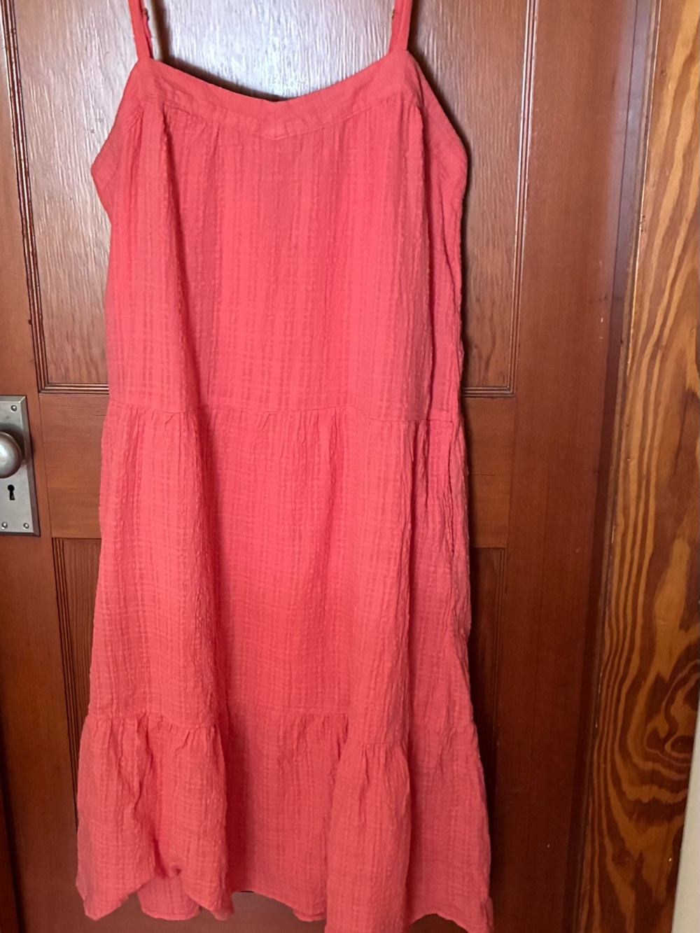 Relaxed Flowing Coral Tiered Sundress